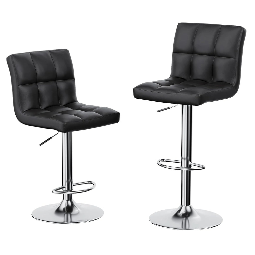 Kensington Swivel Bar Stools Set of 2, PU Leather