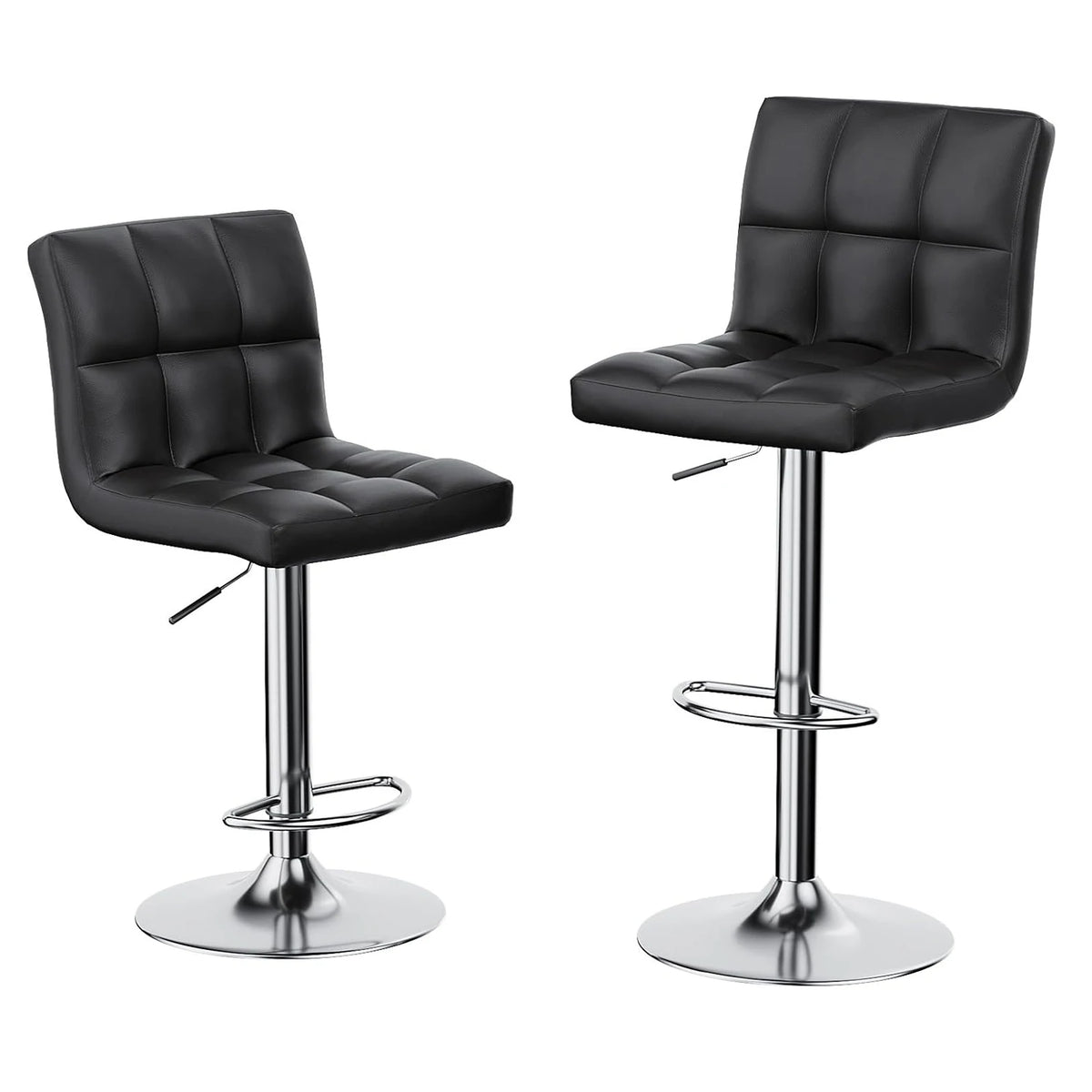 Kensington Swivel Bar Stools Set of 2, PU Leather