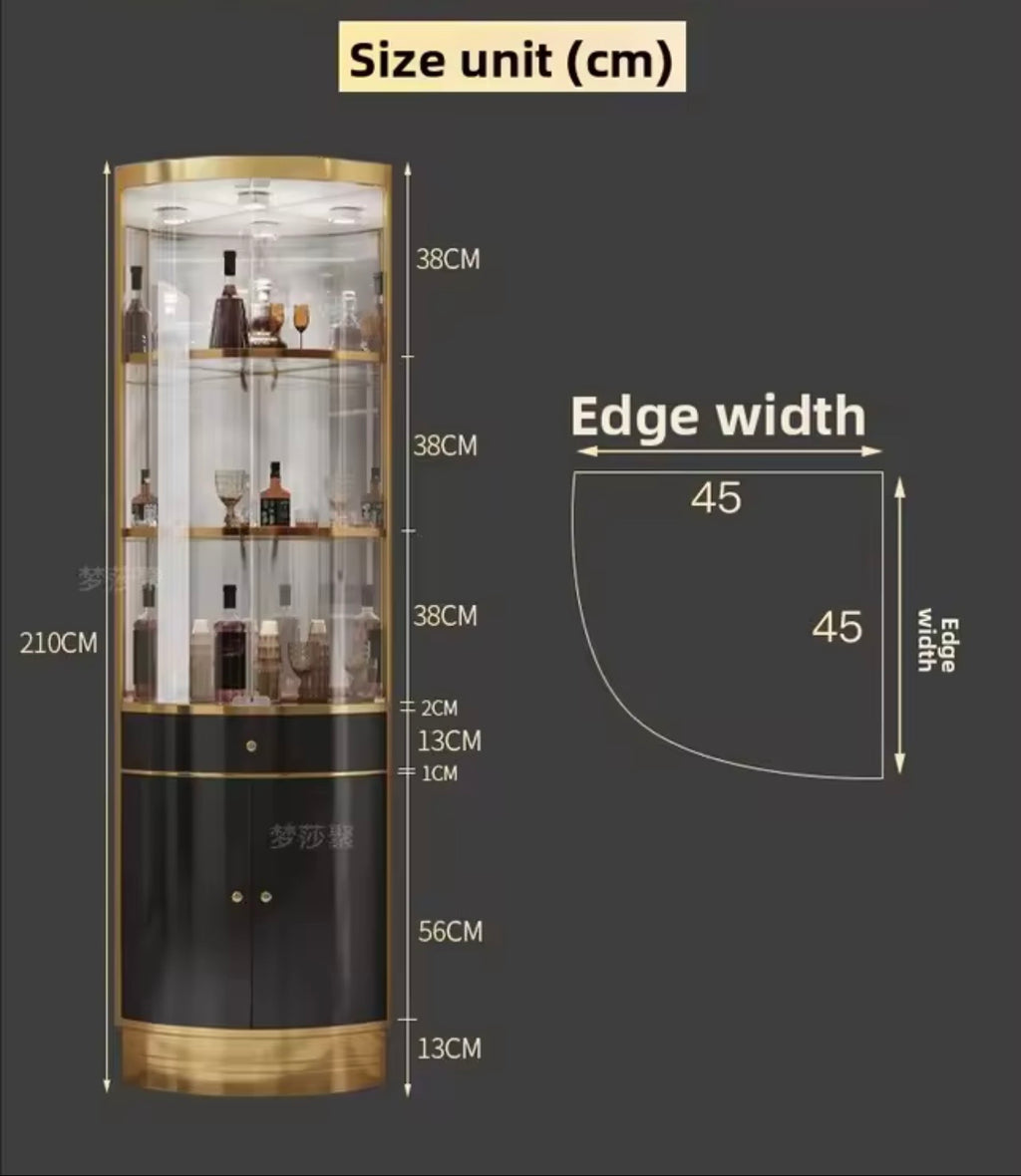 Stainless Steel Drinks Cabinet with Glass Storage