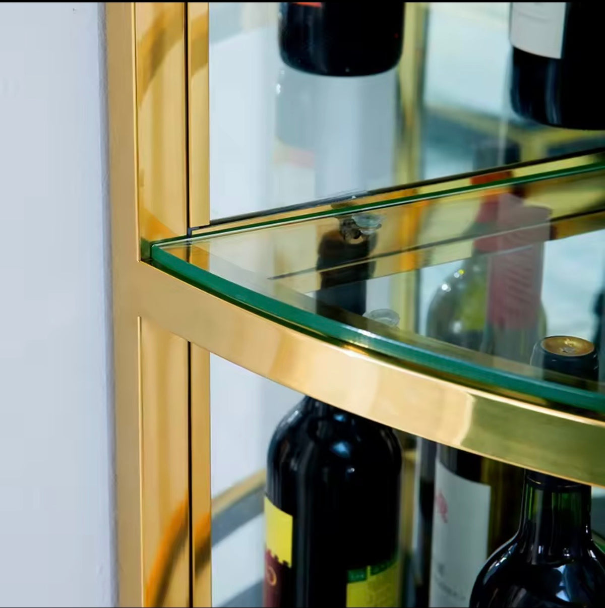 Stainless Steel Drinks Cabinet with Glass Storage