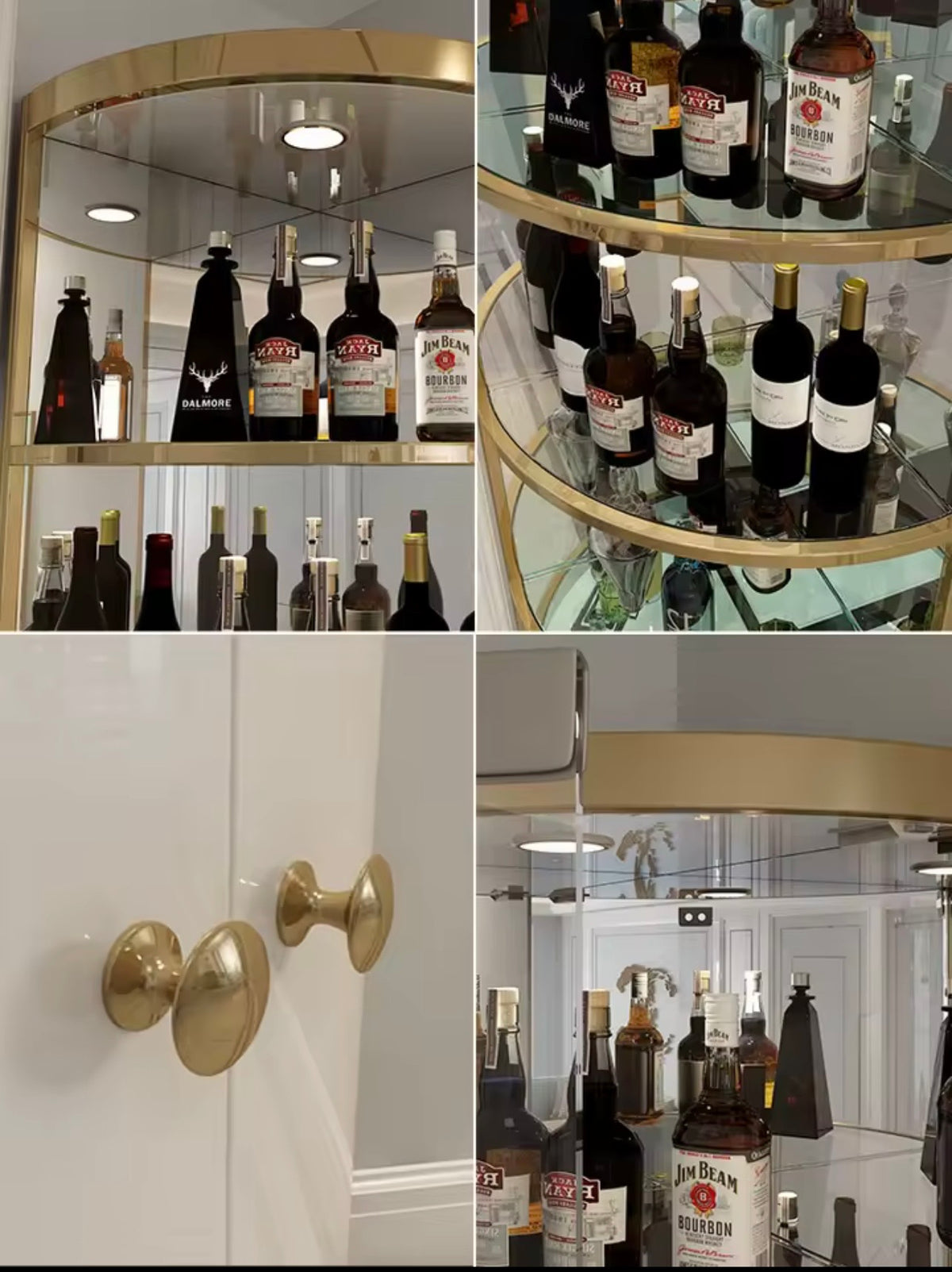Stainless Steel Drinks Cabinet with Glass Storage