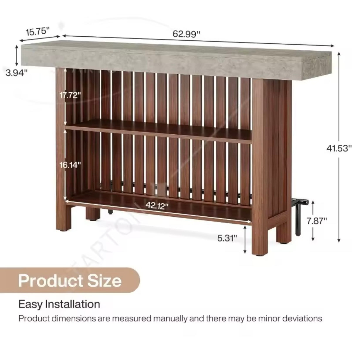 Drinks Cabinet with Footrest, 2-Tier