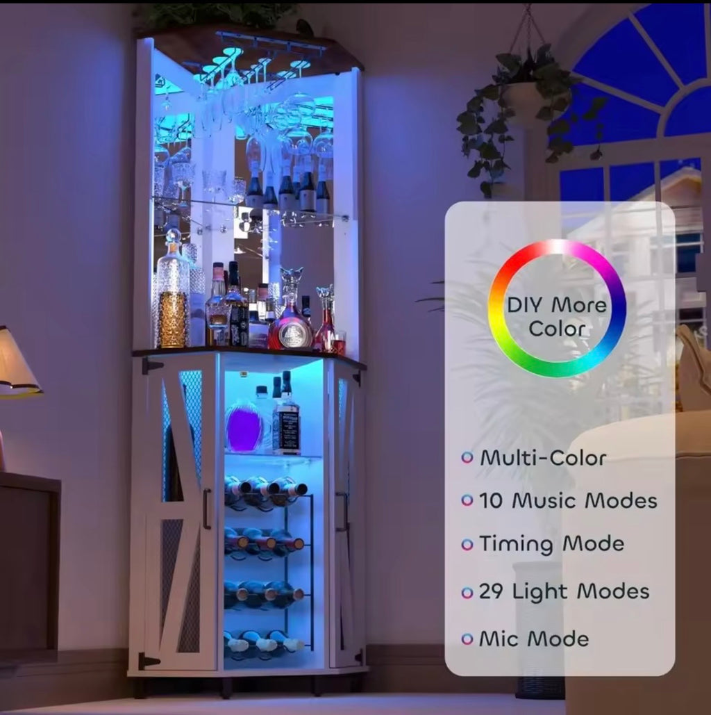 Corner Drinks Cabinet with Mirror
