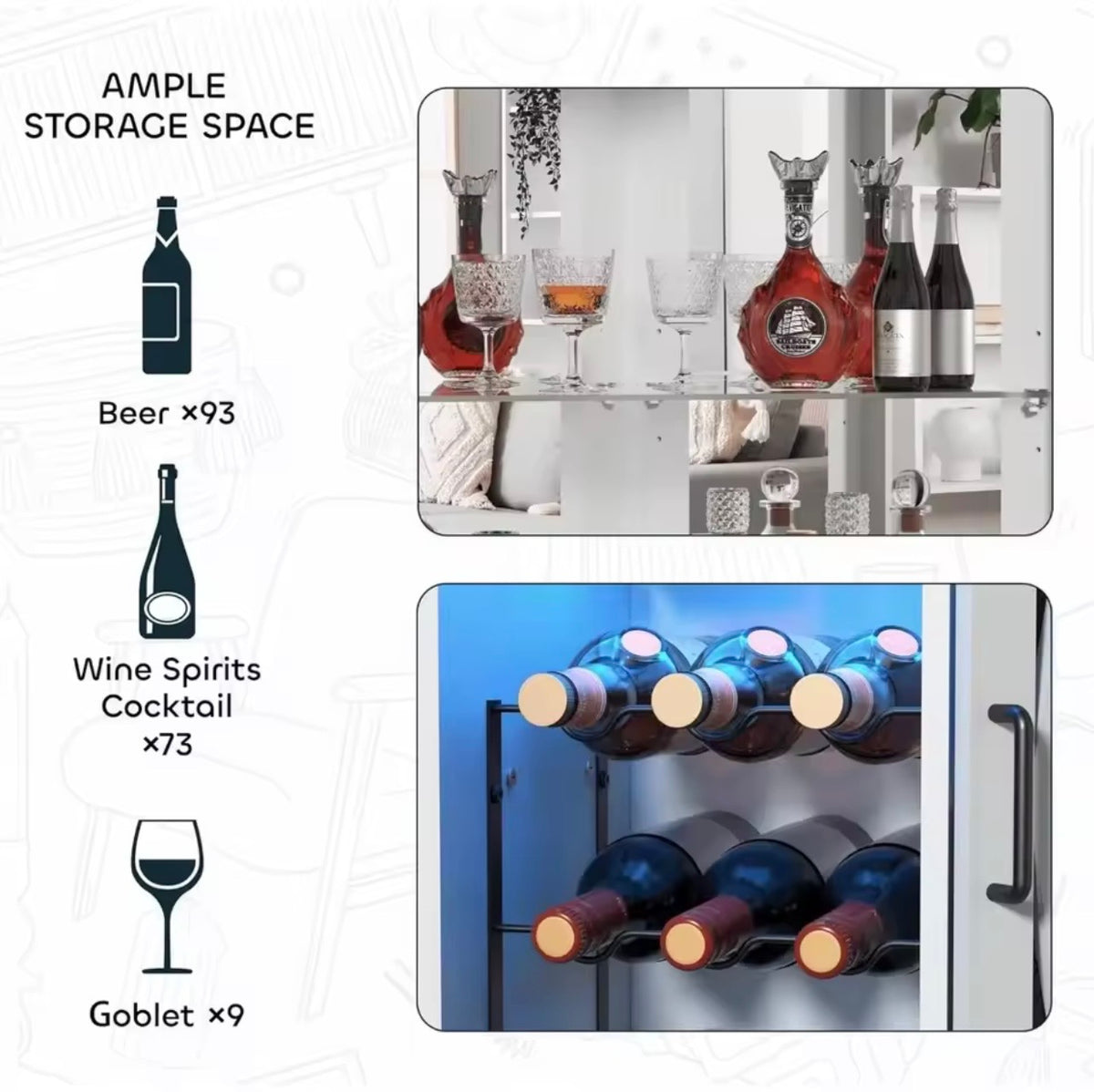 Corner Drinks Cabinet with Mirror