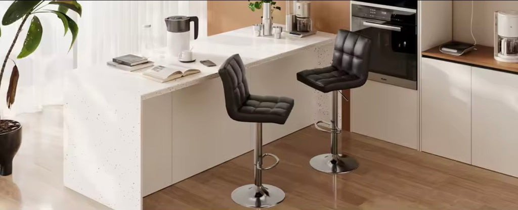 Kensington Swivel Bar Stools Set of 2, PU Leather