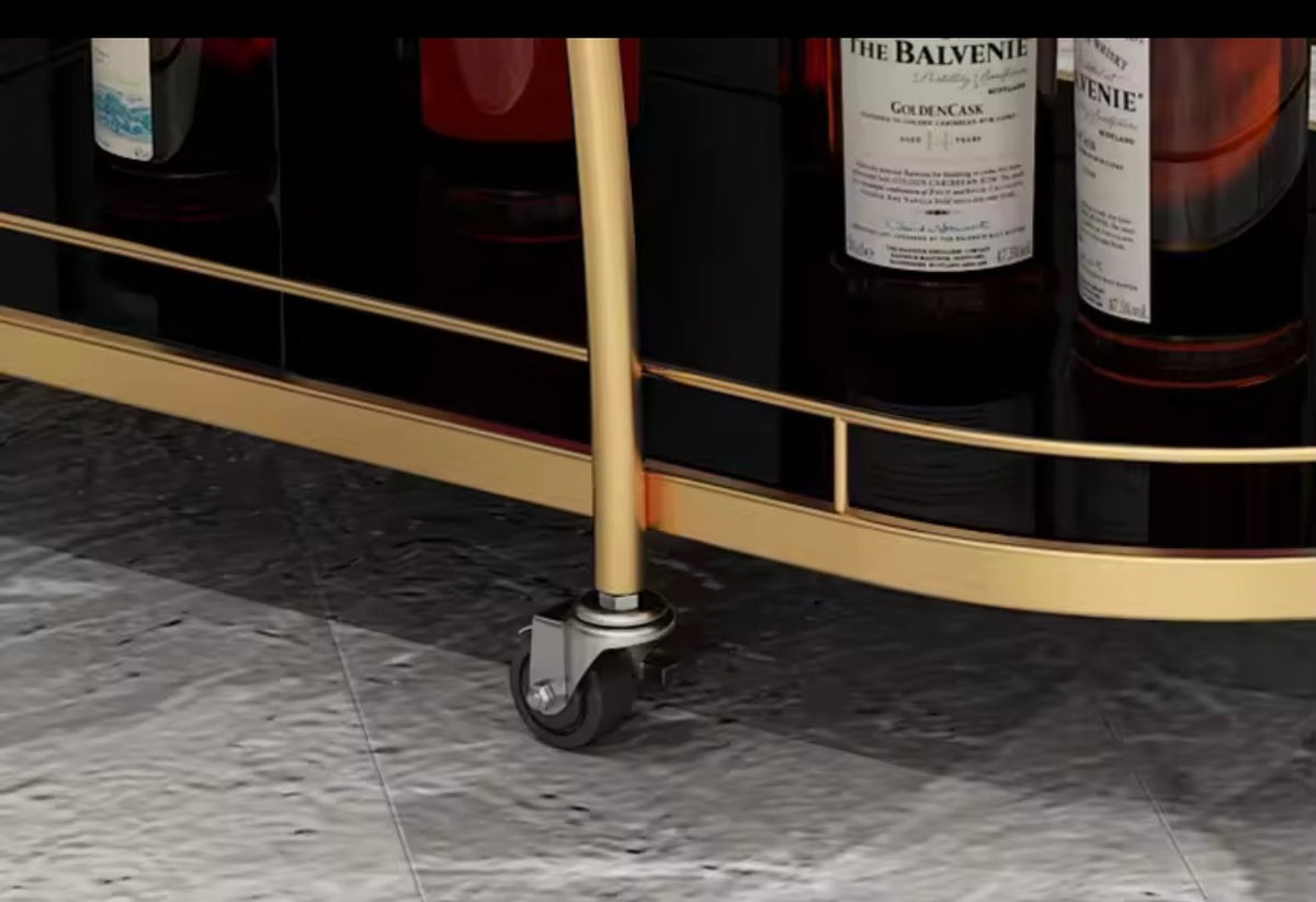 Glass Drinks Trolley, Metal Frame