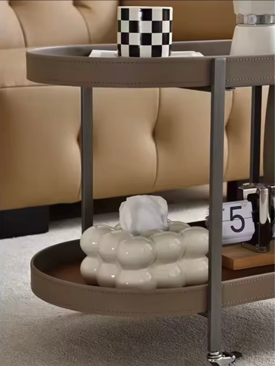 Metal Drinks Trolley, Wheeled, Orange or Grey