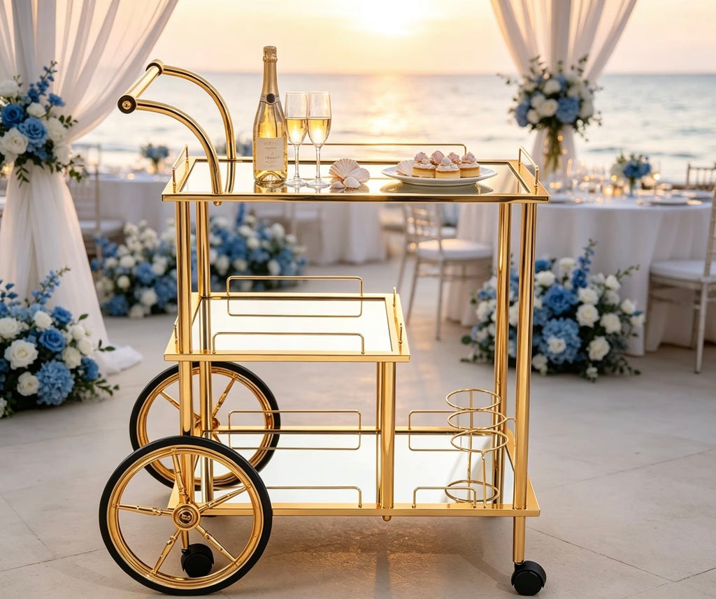 Three-Tier Drinks Trolley, Mobile Bar Cart