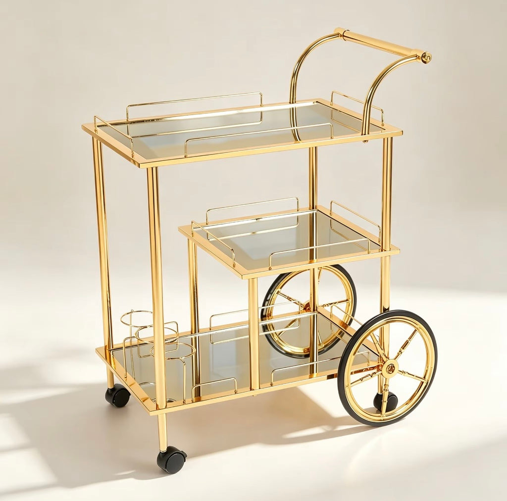 Three-Tier Drinks Trolley, Mobile Bar Cart