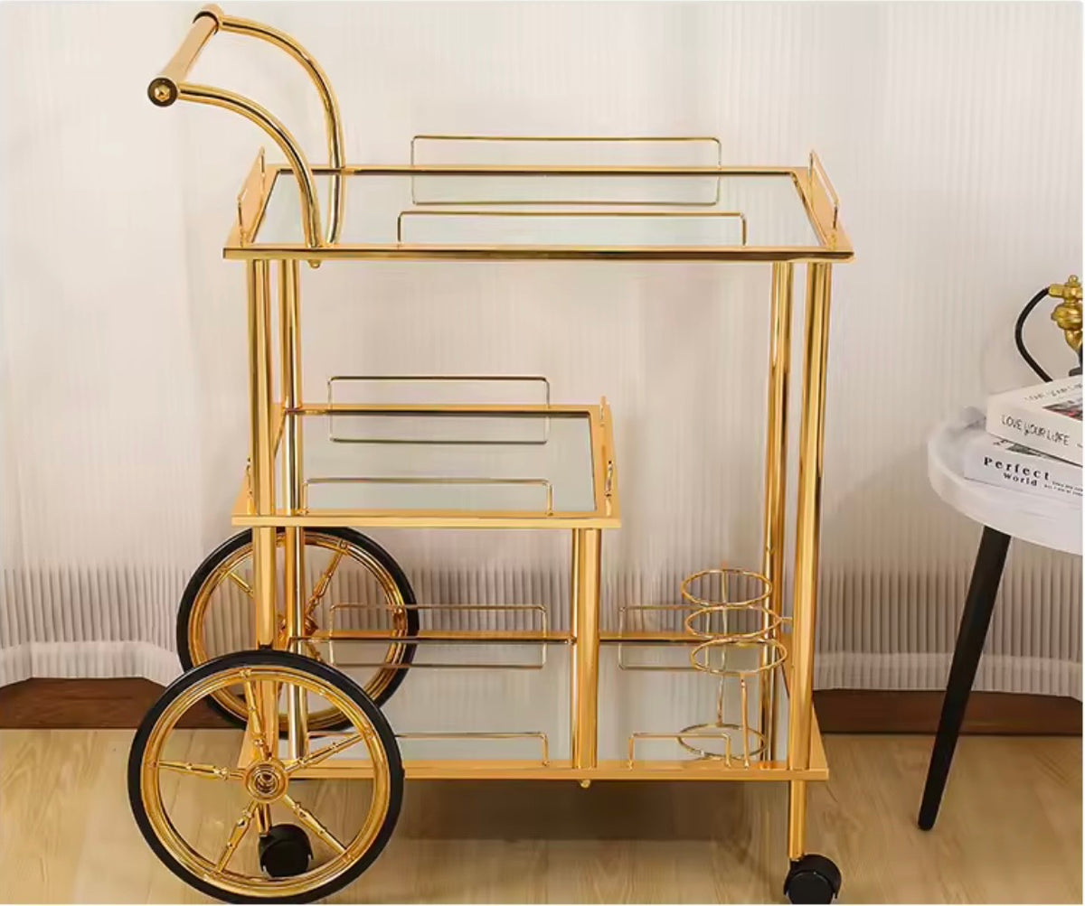 Three-Tier Drinks Trolley, Mobile Bar Cart