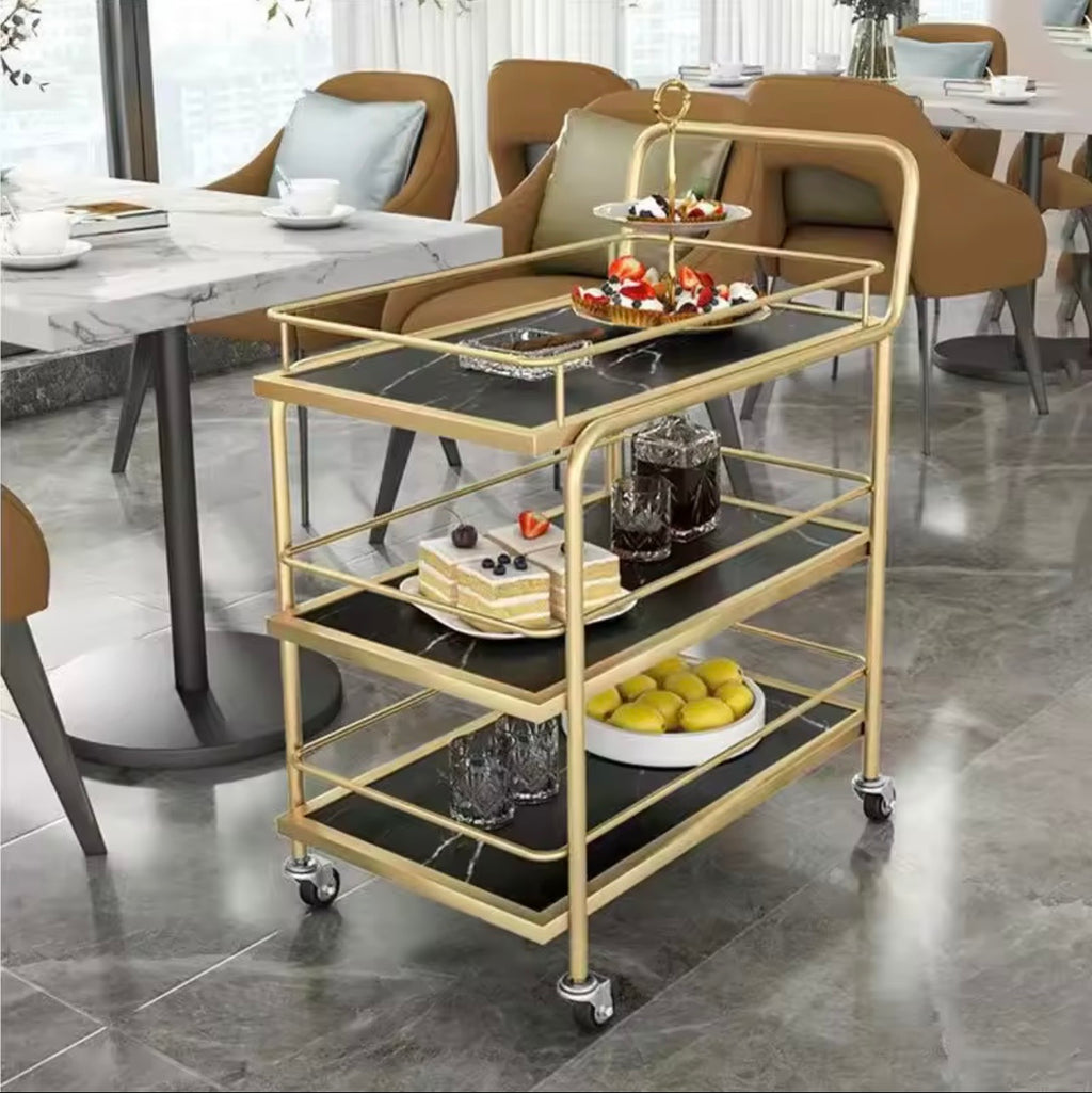 Nordic Gold Tiered Drinks Trolley