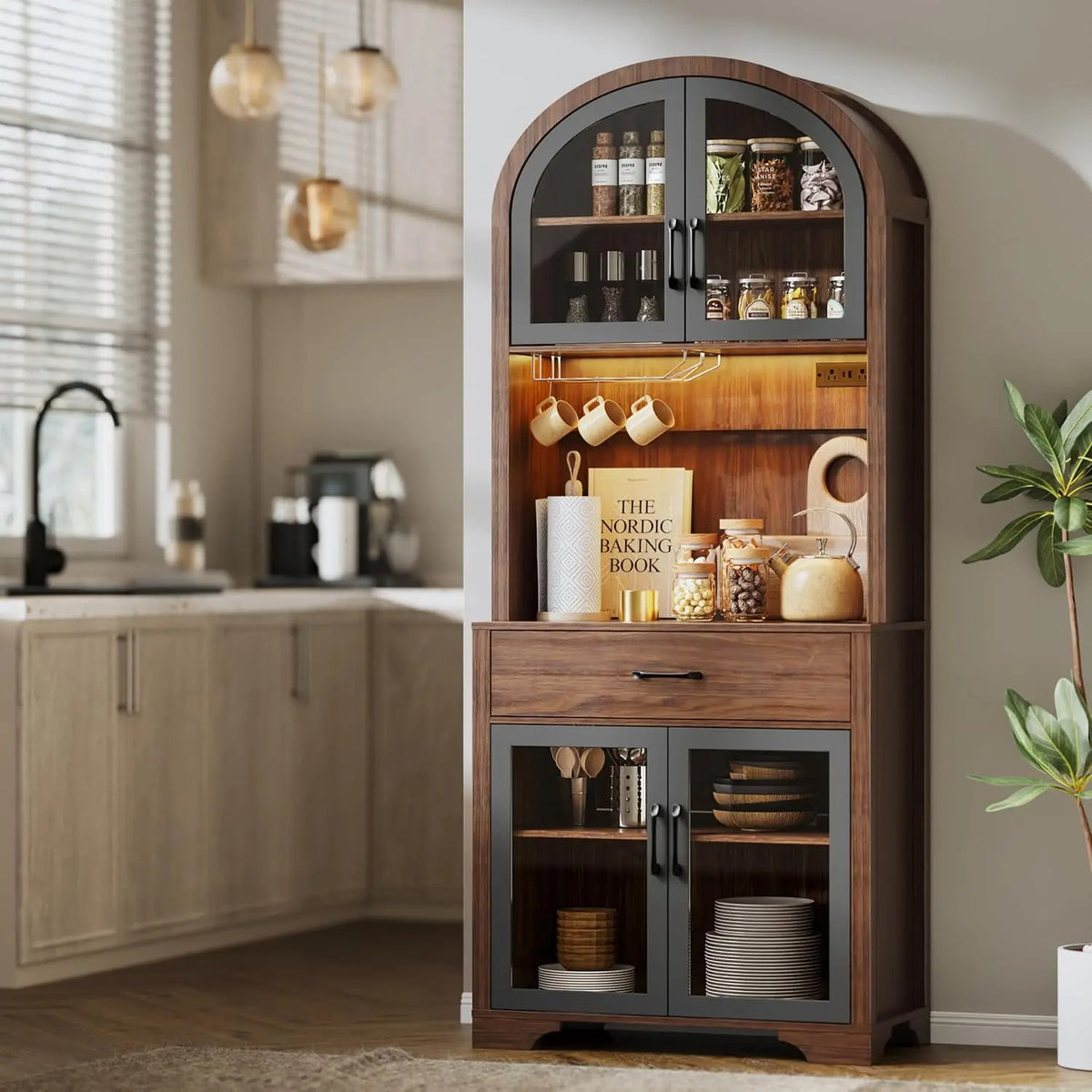 Wexham Arched Drinks Cabinet with LED Lighting