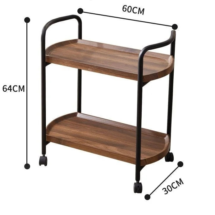 Two-Tier Wooden Bar Trolley
