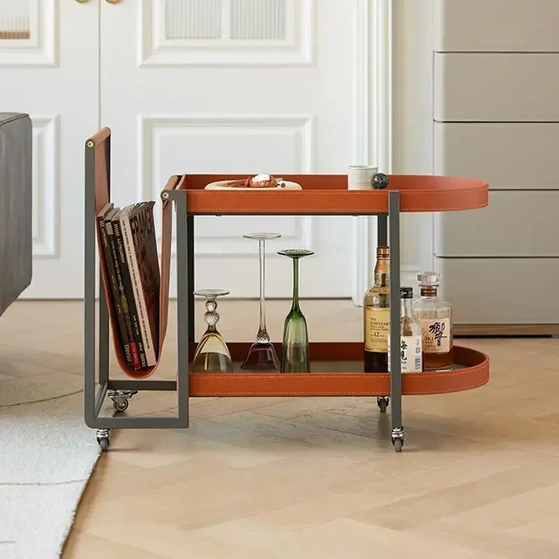 Metal Drinks Trolley, Wheeled, Orange or Grey