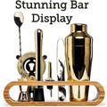 10-Piece Cocktail Bar Tool Set with Bamboo Stand