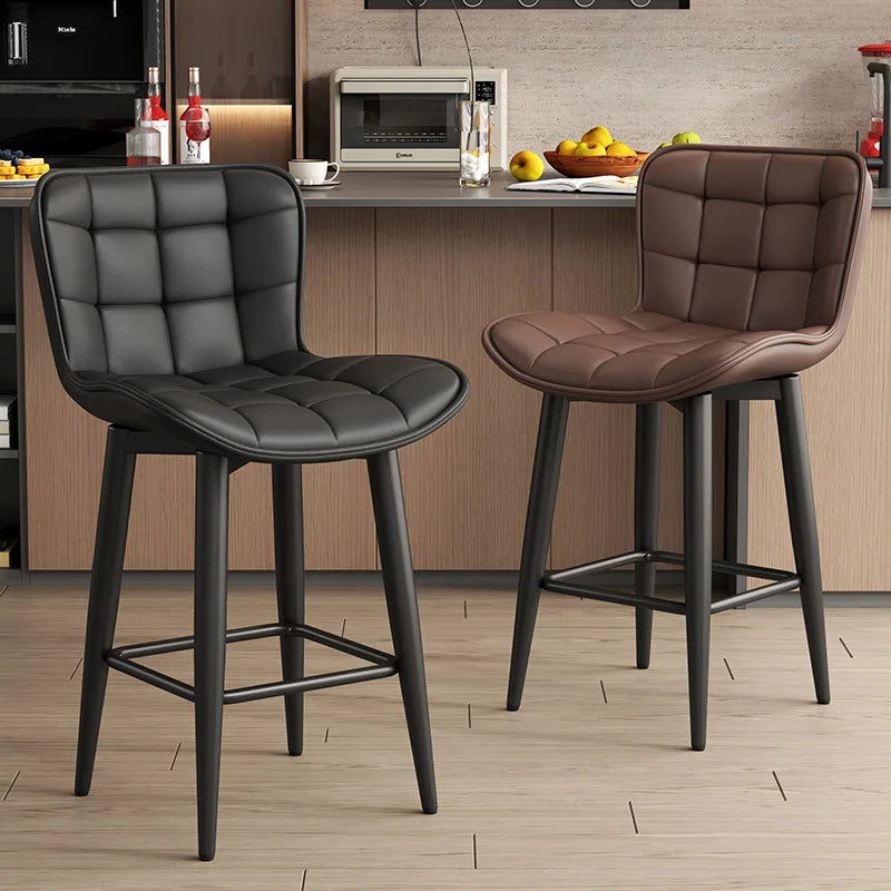 Leather Bar Chair, Swivel, High Back