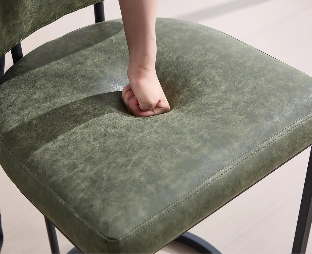 Newcastle Bar Stools Set of 2, Metal Legs, Green