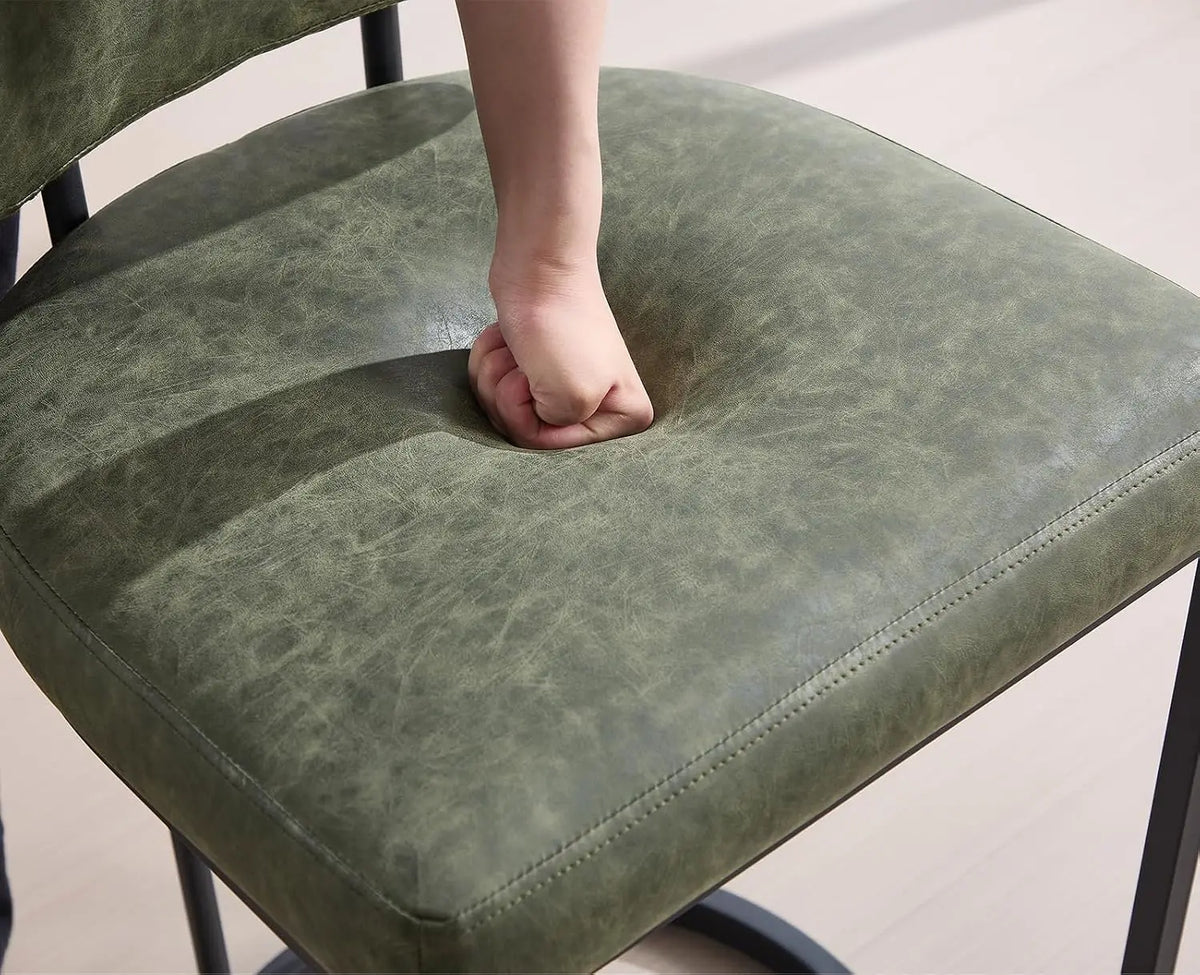 Newcastle Bar Stools Set of 2, Metal Legs, Green