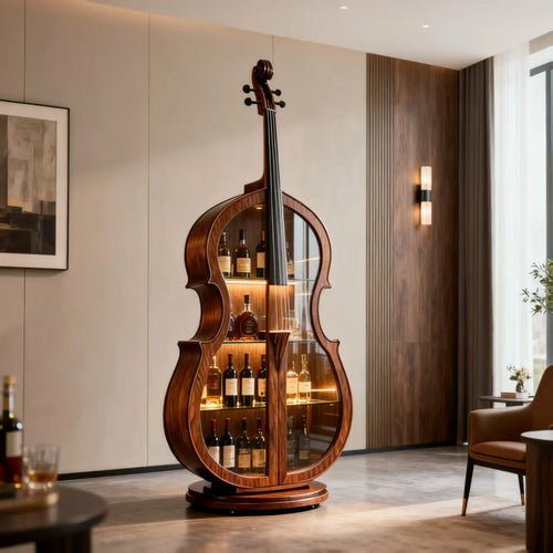 Cello Black Walnut Drinks Cabinet, Solid Wood