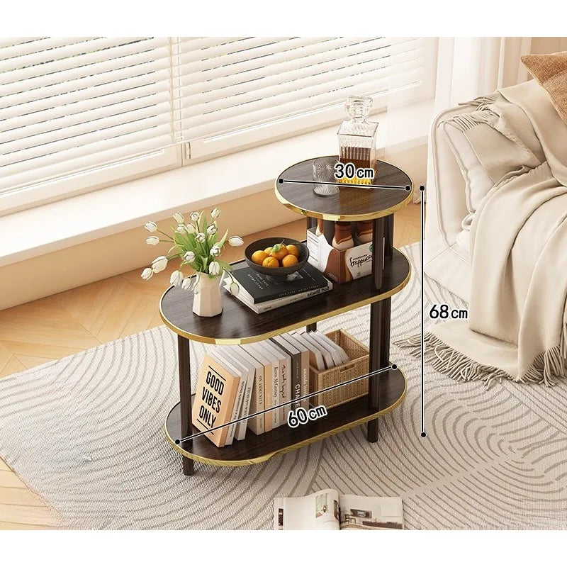 Marble-Pattern Rolling Side Trolley