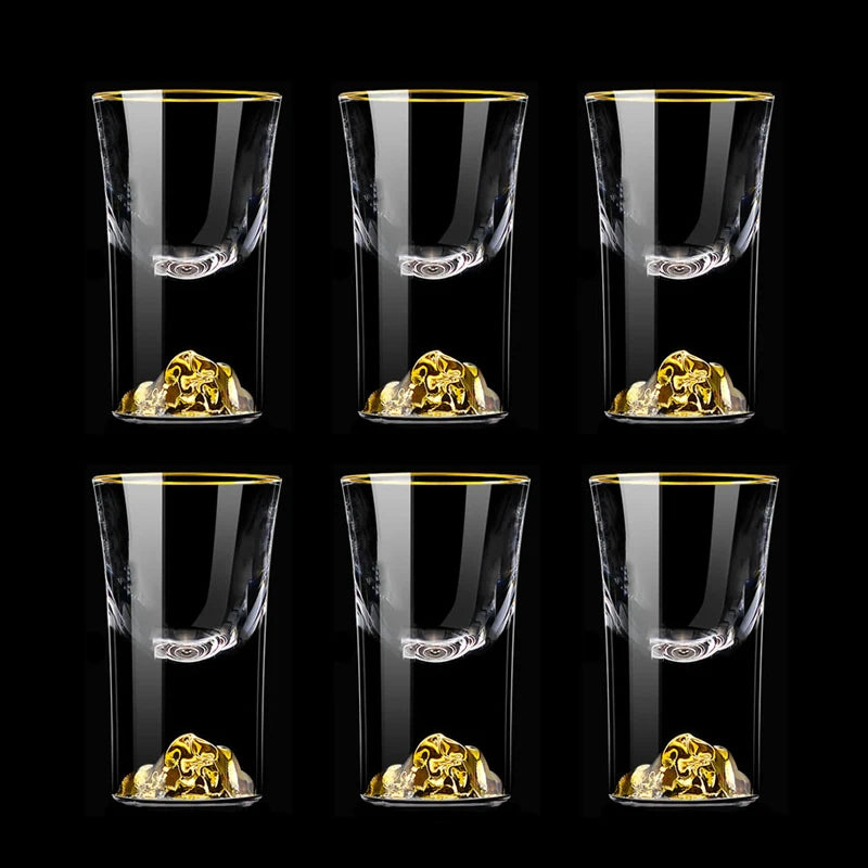 Mountain-Peak Shot Glass Set, 6 Pieces, 15ml