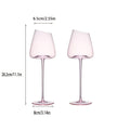 Pink Crystal Wine Glasses, Set of 2, Slanted Mouth