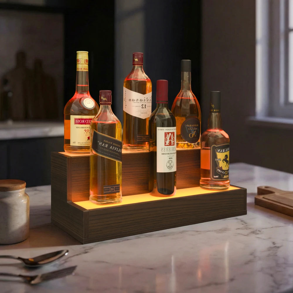 LED Wine Rack, Bottle Display Shelf with App and Remote