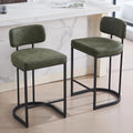 Newcastle Bar Stools Set of 2, Metal Legs, Green