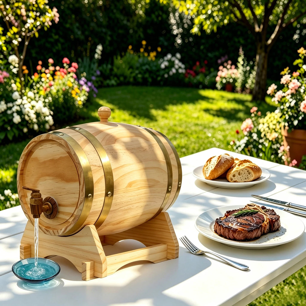 Oval Pine Whisky Barrel with Stand and Tap, 5L