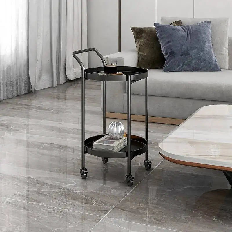 Round Metal Drinks Trolley, Gold or Black