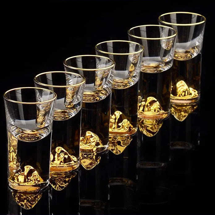 Mountain-Peak Shot Glass Set, 6 Pieces, 15ml