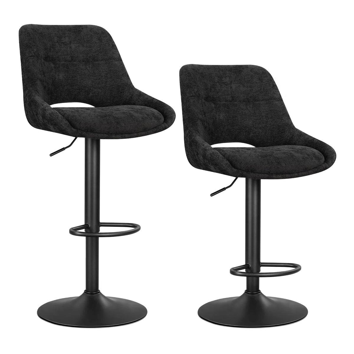 Edinburgh Bar Stools Set of 2, 360° Rotatable, Height Adjustable
