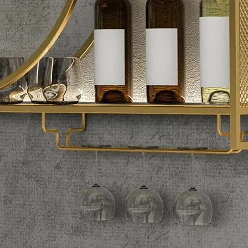 Wall-Mounted Wine Rack with Glass Holder