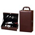 PU Leather Wine Gift Box with Tools and Handle