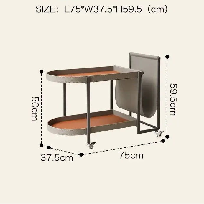 Metal Drinks Trolley, Wheeled, Orange or Grey