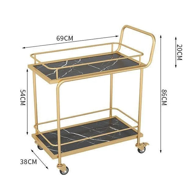 Nordic Gold Tiered Drinks Trolley