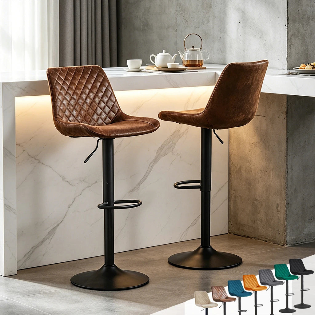 Shoreditch Velvet Bar Stools Set of 2, Swivel