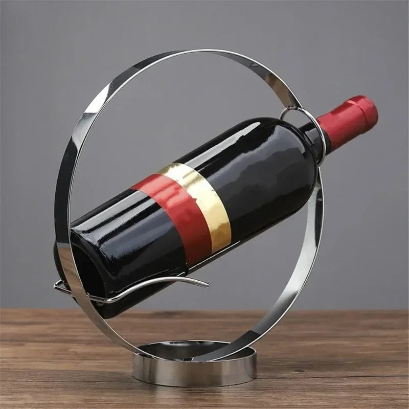 Nordic Round Metal Wine Rack, Desktop