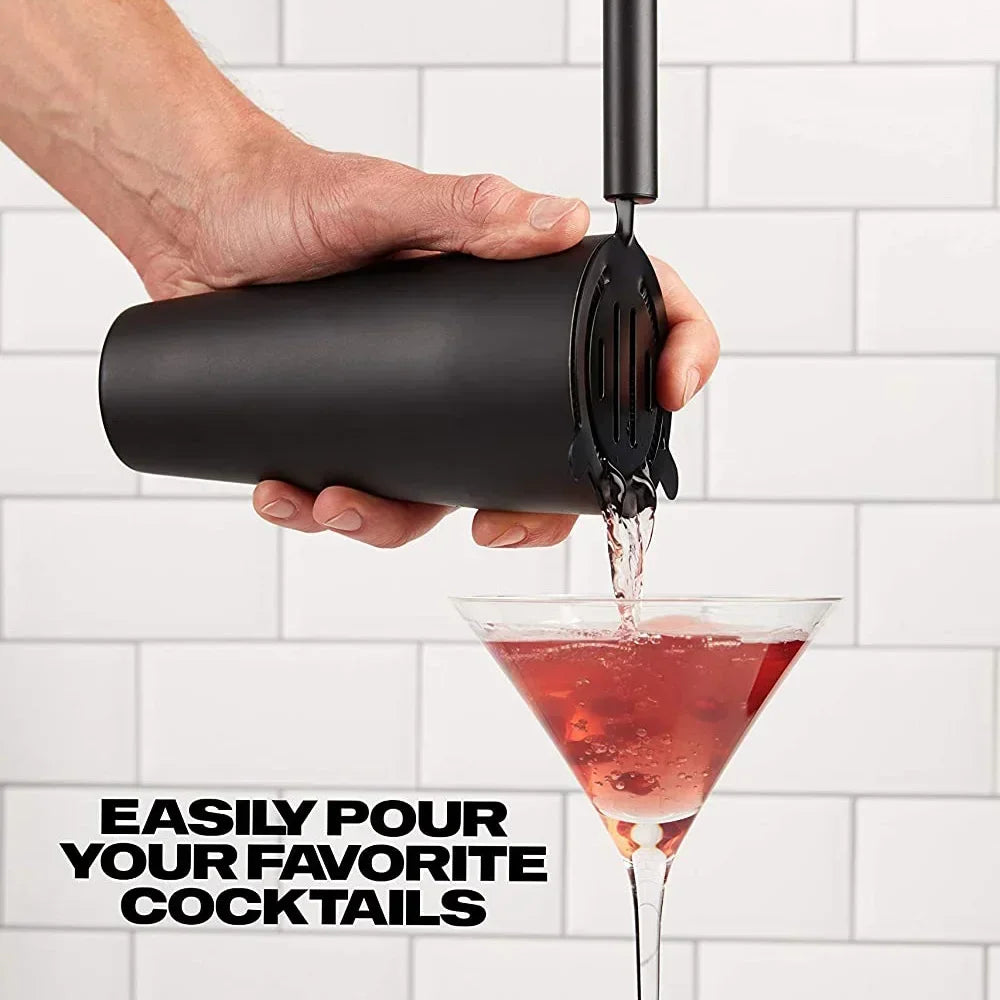 8-Piece Matte Black Cocktail Shaker Set