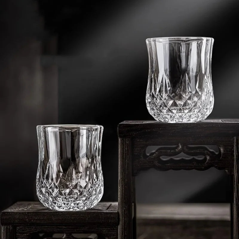 Diamond-Cut Vintage Mini Shot Glasses, Set of 6