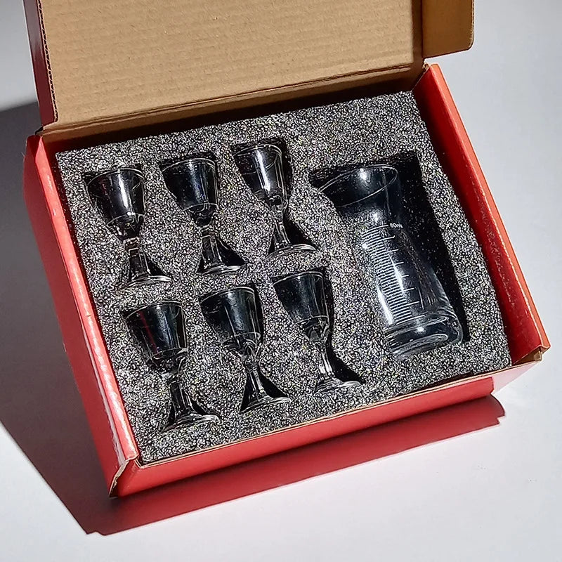 Graduated Shot Glass Set with Dispenser, Gift Boxed