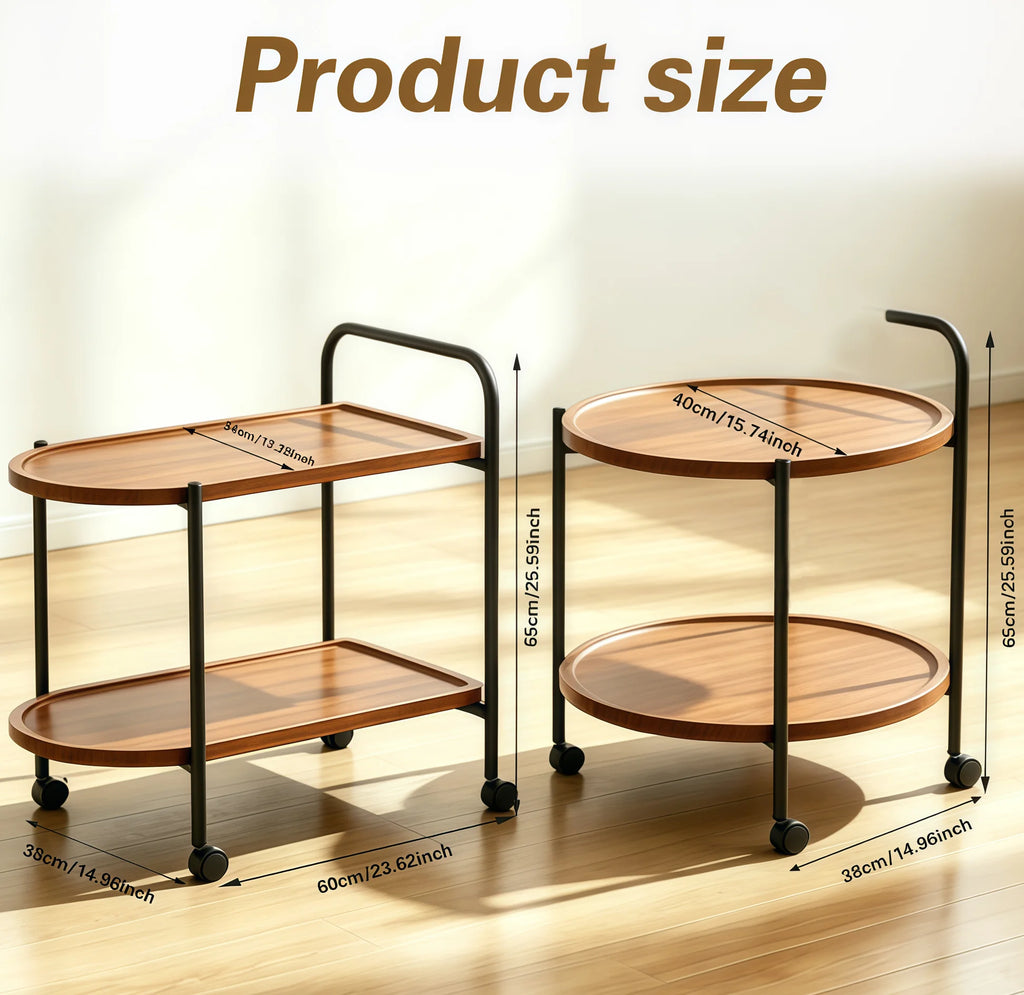 Two-Tier Drinks Trolley, Round or Rectangular
