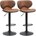 Manchester Vintage Bar Stools Set of 2, Microfiber, Coffee