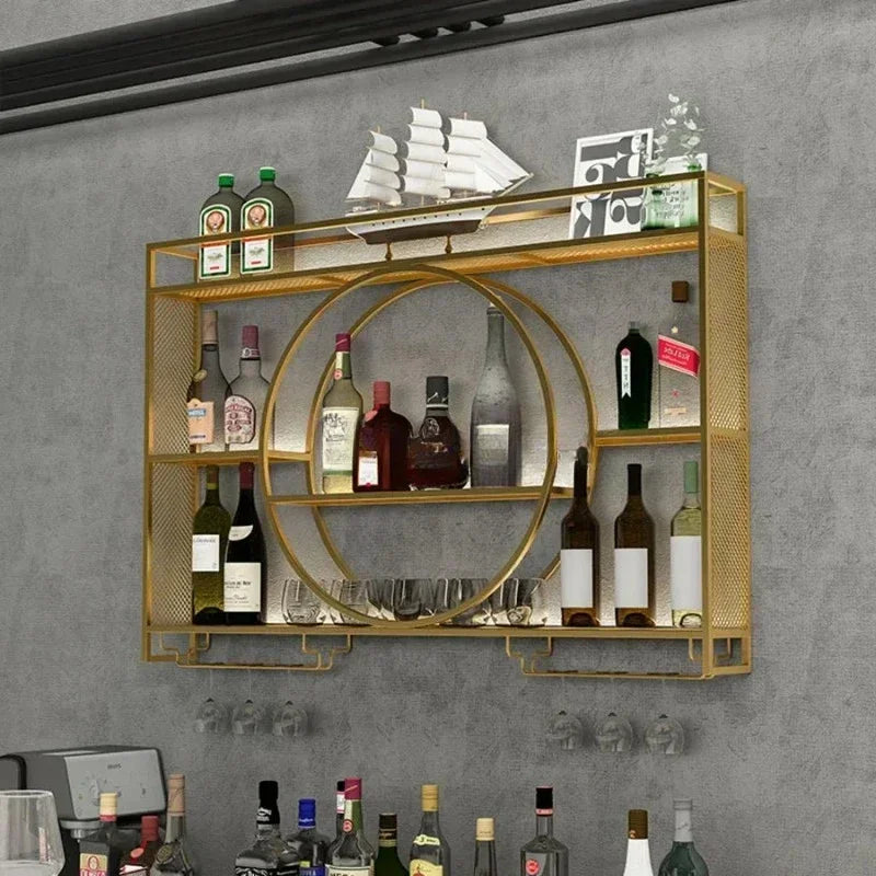 Wall-Mounted Wine Rack with Glass Holder