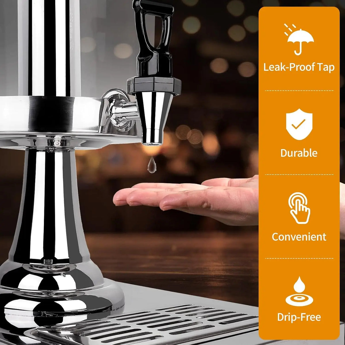 8L Stainless Steel Drinks Dispenser with Stand and Ice Core