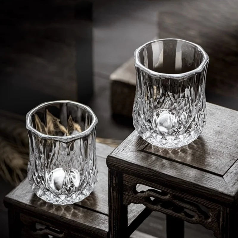 Diamond-Cut Vintage Mini Shot Glasses, Set of 6