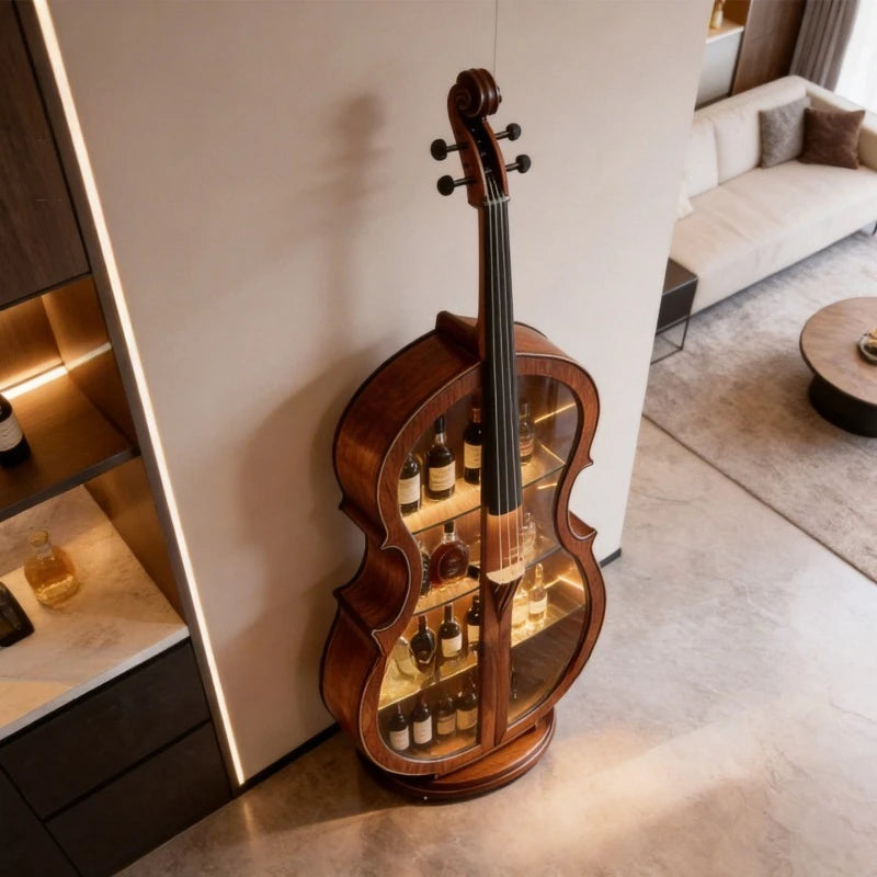 Cello Black Walnut Drinks Cabinet, Solid Wood