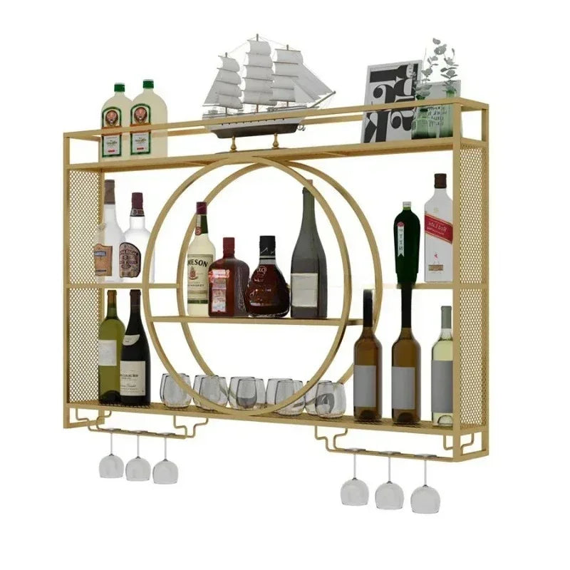 Wall-Mounted Wine Rack with Glass Holder