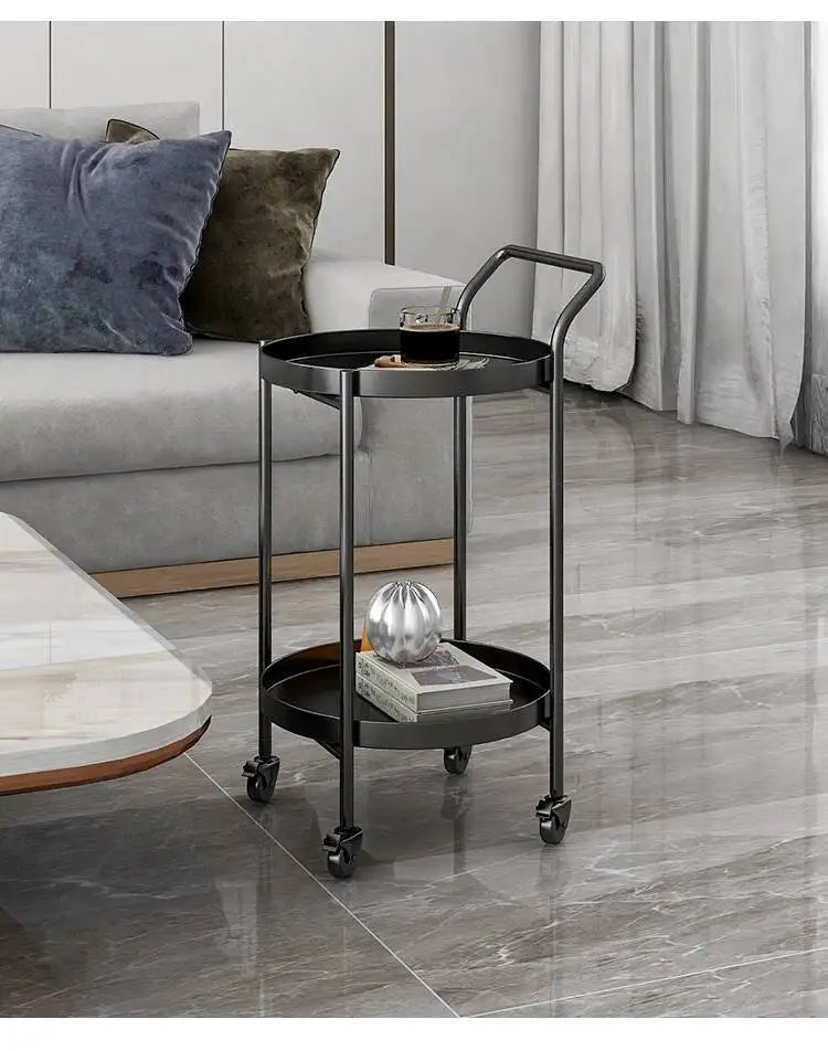 Round Metal Drinks Trolley, Gold or Black