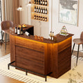 U-Shaped Drinks Cabinet, Liquor Table with LED Lighting